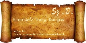 Szentpétery Dorina névjegykártya
