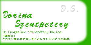 dorina szentpetery business card