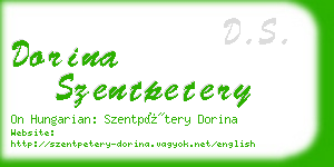 dorina szentpetery business card